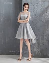 Womens party dresses are usually knee length or, if you dare to bare, even higher. Korean Style Bridesmaid Dress 4 Design Asymmetrical Chiffon Tulle Dinner Party Dress Onesimplegown Com