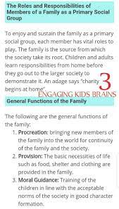 What Are The Roles And Responsibilities Of Members Of A Family As A Primary  Social Group