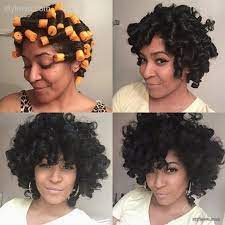 Perm Rods On Relaxed Hair 1 Relaxed Hair Natural Hair Styles Curly Hair Styles