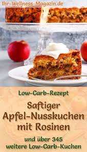 Denn schließlich sind zucker und weizenmehl bei low carb tabu. Rezept Fur Einen Saftigen Low Carb Apfel Nusskuchen Mit Rosinen Der Kohlenhydratarme Kalorienreduzierte Kuchen Low Carb Rezepte Rezepte Low Carb Backrezepte