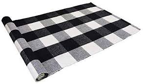 Black And White Farmhouse Rug Amazon Com Ustide 2 X3 Cotton Buffalo Plaid Rugs Black And White Plaid Checkered Farmhouse Rug Outdoor Porch Rugs Ha Porch Rug Plaid Rug Floral Bathroom Rugs