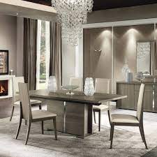 Oak extending dining table and grey chairs with chrome. Devanna Matte Grey 160cm Extending Dining Table 6 High Back Faux Leather Chairs