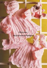 Baby Swing Dress Coat Bonnet Bootees Vintage Knitting Pattern Etsy Baby Girl Knitting Patterns Baby Knitting Patterns Baby Knitting