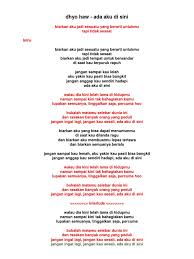 Mengharapkanmu (aku ingin kau ada disini) artis: Lagu Dhyo Haw Ada Aku Disini Lirik Belajar