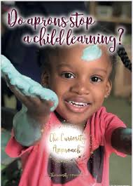 Do aprons stop learning? When a child comes to a messy activity like this  one and starts to become engrossed in the resources, we, as educators,  might notice that they don't have