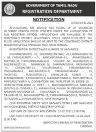 Tamilnadu registration department is looking for the 790 stamp venders posts. Tamilnadu Registration Recruiting February 2021 Stamp Vendor Vacancies Posts Government Jobs 2021 Tamil Nadu Jobs Seekers Central Government Jobs Karnataka Andhra Pradesh Govt Jobs Kerala Govt Jobs 2021