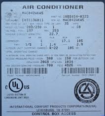 Air Conditioner Date Codes