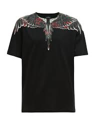 Wings And Flower Print Cotton Jersey T Shirt Marcelo Burlon