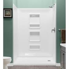Best lowes shower stalls with seats for modern. Style Selections White 3 Piece Alcove Shower Kit Common 32 In X 60 In Actual 32 In X 59 875 In In The Shower Stalls Enclosures Department At Lowes Com