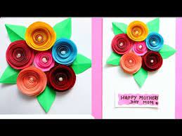 Cut along the curved lines. Diy Bouquet Card Making Mothers Day Greeting Card With Paper Flowers Paper Rose Making Paper Rose Youtube