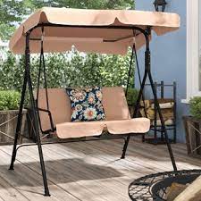 The attached canopy helps provide welcome shade when sitting on. Outdoor Swing Cushions With Backs You Ll Love In 2021 Visualhunt