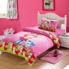 Strawberry Shortcake Cartoon Children S Cotton Bedding Set 3pc Girls Duvet Cover Flat Sheet Pillowslip Bedset Wish Bed Linens Luxury Bed Linen Design Kids Bed Linen