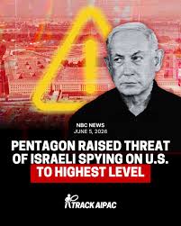 NBC News: "The Pentagon is increasingly concerned about Israel ramping up its spying on the U.S., recently raising the counterintelligence threat level from America's top ally in the Middle East to the