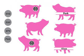 Download Free Svg Pig Svg Cut File Pig Monogram Svg Farm Svg Farm Animals Svg Free Svg Files For Cricut Silhouette And Brother Scan N Cut