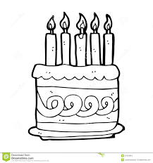 Vector flat happy birthday card template with celebration symbols icon set. Cake Illustration Black And White Download Illustration 2020