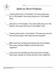 She'll recall her addition and subtraction facts as she works. Grade 1 Word Problems Worksheets