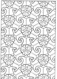 Maurits Cornelis Escher Geometric Coloring Pages Tessellation Art Escher Art