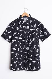 Black And White Button Up Shirt Black Dino Icon Woven Ragstock How To Wear Shirt Cool Shirts Button Up Shirt Mens