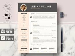 One page resume/cv & one page cover letter. Professional Cv Template For Ms Word Pages Jessica Williams By Hired Design Studio On Dribbble
