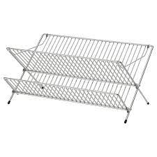 To safely hold your dishes in place, the wire rack has stainless steel panels on two sides. Kvot Dish Drainer Galvanized Ikea