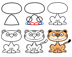 Hellokids.com is amongst the best websites for kids' activities. How To Draw Cartoon Tigers With Lovely Stripes