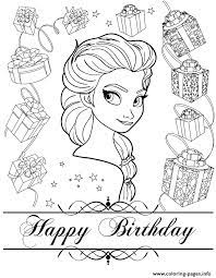 Print Happy Birthday From Elsa Colouring Page Coloring Pages Happy Birthday Coloring Pages Birthday Coloring Pages Elsa Coloring Pages