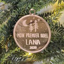 Premier noël de bébé etsy. Boule Premier Noel Perso Rose Gold