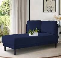 Mid-Century Modern Linen Corner Lounge Chair, Upholstered Indoor Chaise  Lounge, Sleeper Sofa Bed, Leisure Sofa Recliner For Bedroom, Office - Blue