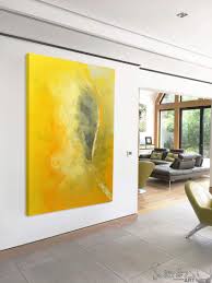 Brighten your décor with yellow wall art, and let the light shine in. Yellow Abstract Art Painting With Melon Yellow Accents And Grey Highlights