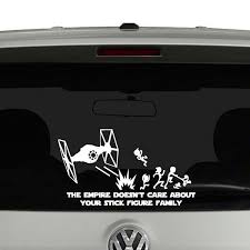 Star Wars Vinyl Car Stickers Featuring Tie Fighters Blasting The Classic Stick Figure Family Into Oblivion Stick Figure Family Star Wars Memes Star Wars Humor