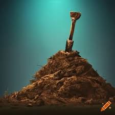 Fantasy shovel stuck in tall pile of ...