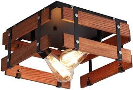 Check spelling or type a new query. Buy Industrial Rustic Flush Mount Light Fixture Two Light Metal And Wood Square Flush Mount Ceiling Light For Hallway Bedroom Kitchen Entryway Farmhouse Black Online In Vietnam B08bkk1gz8