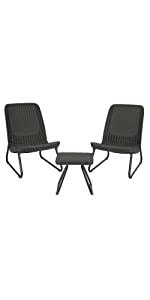 This stunning set boasts a stylish rattan design, but. Amazon Com Keter Resin Wicker Patio Furniture Set With Side Table And Outdoor Chairs Dark Grey Garden Outdoor