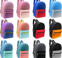 24-Pack 17" Two-Tone Backpacks for Kids - Bookbags in Bulk for Elementary,  Middle, and High School Students, 12 Assorted Colors
