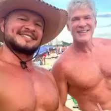 GMA's Sam Champion poses shirtless in a speedo for 'beach day' with husband  Rubem
