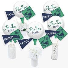 We recently celebrated a milestone birthday for my husband, who is quite the avid golfer. Par Tee Time Golf Birthday Or Retirement Party Centerpiece Sticks Table Toppers Set Of 15 Walmart Com Walmart Com