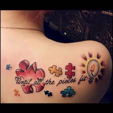 Autism Puzzle Piece Tattoo Black And White Pin By Kimberly Hill On Puzzle Tattoos In 2020 Autism Tattoos Puzzle Tattoos Body Art Tattoos