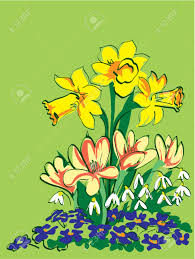 In this step of drawing lesson on how to draw a flower we draw stems. Coloured Drawing Of Four Kinds Of Spring Flowers Growing Up From The Ground Royalty Free Cliparts Vectors And Stock Illustration Image 3119561