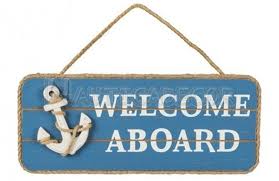 Welcome Onboard" placa de madeira