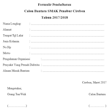 Doc formulir pendaftaran anggota gerakan pramuka ummu kalsum. Formulir Pendaftaran Calon Bantara