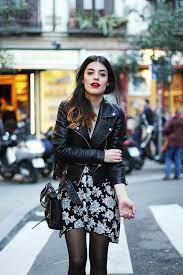My black block heels are my favorite year round shoe. Women S Black Leather Biker Jacket Black And White Floral Casual Dress Black Leather Crossbody Bag Black Tights Fashion Style Street Style