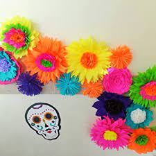 Check spelling or type a new query. Amazon Com Flower Garland Bright Beautiful Colors Mexican Fiesta 12 Unique Crepe Paper Flowers Toys Games