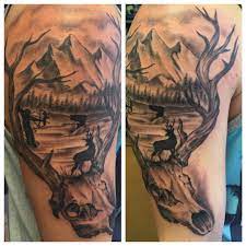 This is an ideal american flag tattoo idea for the men who have big biceps and arms. Cool Top 100 Hunting Tattoos Http 4develop Com Ua Top 100 Hunting Tattoos Check More At Http 4develop C Country Tattoos Hunting Tattoos Landscape Tattoo