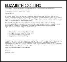 Veterinary Assistant Cover Letter Sample Cover Letter Templates Examples