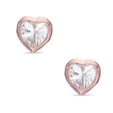 4mm Heart Shaped Cubic Zirconia Solitaire Stud Earrings In 10k Rose Gold Piercing Pagoda In 2021 Solitaire Studs Piercing Pagoda Rose Gold Jewelry
