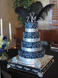 Black And Silver Wedding Cake Ideas Blue And Silver Wedding Cake Silver Wedding Cake Winter Wedding Cake Wedding Cakes Blue