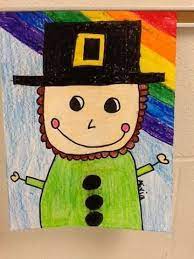 First Grade Measurement Fun With A Dash Of Leprechaun Saint Patricks Day Art First Grade Art Kindergarten Art