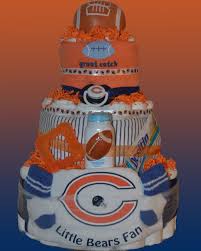 Chicago Bears Football Diaper Cake By Smurfetterocks On Etsy 58 00 Bear Baby Shower Theme Sports Baby Shower Baby Bear Baby Shower