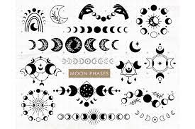 Download Moon Phases Svg Files Celestial Svg Png Clipart Set 1311831 Illustrations Design Bundles