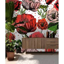 Boaz Removable Vibrant Poppy Flowers 8 33 L X 100 W Peel And Stick Wallpaper Roll In 2020 Peel And Stick Wallpaper Wall Art Wallpaper Wallpaper Roll